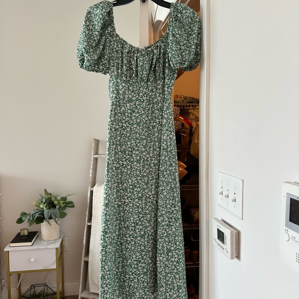 Floral Green Maxi Dress